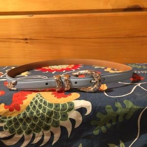 Brighton Blue Flower Buckle Belt 32”